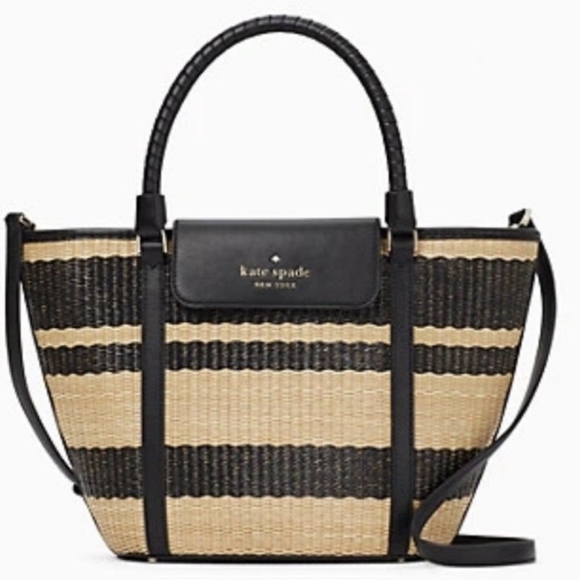 kate spade Handbags - Kate Spade ♠️ New York Tote/ Crossbody Medium K7329 Black & Natural Gorgeous 💐